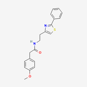 molecular formula C20H20N2O2S B2830094 2-(4-methoxyphenyl)-N-[2-(2-phenyl-1,3-thiazol-4-yl)ethyl]acetamide CAS No. 863513-00-2
