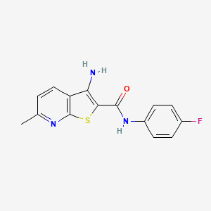 molecular formula C15H12FN3OS B2830100 3-氨基-N-(4-氟苯基)-6-甲基噻吩[2,3-b]吡啶-2-甲酰胺 CAS No. 443663-33-0
