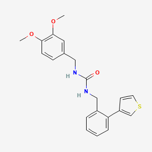 molecular formula C21H22N2O3S B2830119 1-(3,4-二甲氧基苯甲基)-3-(2-(噻吩-3-基)苯甲基)脲 CAS No. 1798524-37-4