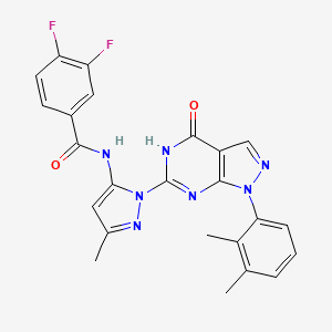 N-(1-(1-(2,3-dimethylphenyl)-4-oxo-4,5-dihydro-1H-pyrazolo[3,4-d]pyrimidin-6-yl)-3-methyl-1H-pyrazol-5-yl)-3,4-difluorobenzamide