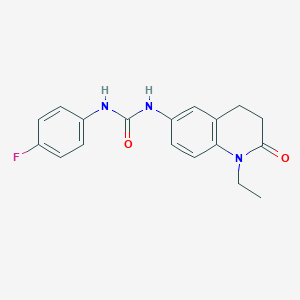 molecular formula C18H18FN3O2 B2830124 1-(1-Ethyl-2-oxo-1,2,3,4-tetrahydroquinolin-6-yl)-3-(4-fluorophenyl)urea CAS No. 1171475-18-5