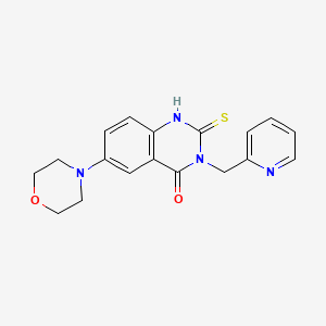 molecular formula C18H18N4O2S B2830125 6-morpholin-4-yl-3-(pyridin-2-ylmethyl)-2-sulfanylidene-1H-quinazolin-4-one CAS No. 689766-27-6