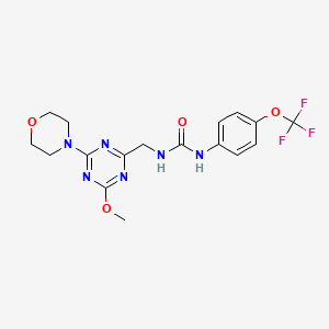 molecular formula C17H19F3N6O4 B2830128 1-((4-Methoxy-6-morpholino-1,3,5-triazin-2-yl)methyl)-3-(4-(trifluoromethoxy)phenyl)urea CAS No. 2034578-81-7