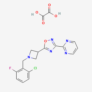 5-(1-(2-Chloro-6-fluorobenzyl)azetidin-3-yl)-3-(pyrimidin-2-yl)-1,2,4-oxadiazole oxalate