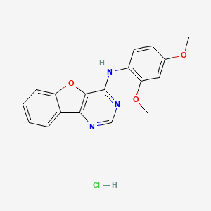 molecular formula C18H16ClN3O3 B2830136 N-(2,4-dimethoxyphenyl)benzofuro[3,2-d]pyrimidin-4-amine hydrochloride CAS No. 1180027-29-5