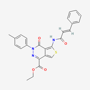 molecular formula C25H21N3O4S B2830145 Ethyl 5-cinnamamido-4-oxo-3-(p-tolyl)-3,4-dihydrothieno[3,4-d]pyridazine-1-carboxylate CAS No. 851948-48-6