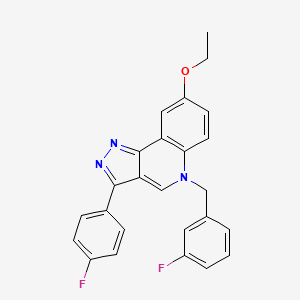 molecular formula C25H19F2N3O B2830147 8-乙氧基-5-(3-氟苯甲基)-3-(4-氟苯基)-5H-嘧啶并[4,3-c]喹啉 CAS No. 866589-74-4
