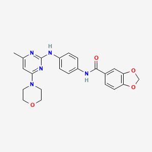 molecular formula C23H23N5O4 B2830148 N-(4-((4-methyl-6-morpholinopyrimidin-2-yl)amino)phenyl)benzo[d][1,3]dioxole-5-carboxamide CAS No. 941876-48-8