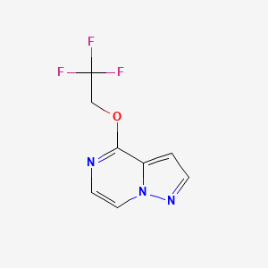 molecular formula C8H6F3N3O B2830161 4-(2,2,2-Trifluoroethoxy)pyrazolo[1,5-a]pyrazine CAS No. 2198767-31-4