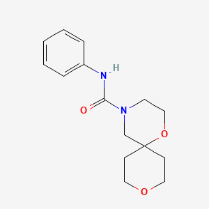 molecular formula C15H20N2O3 B2830163 N-phenyl-1,9-dioxa-4-azaspiro[5.5]undecane-4-carboxamide CAS No. 1421449-51-5