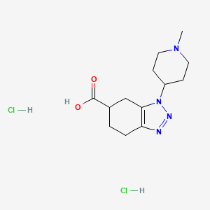 molecular formula C13H22Cl2N4O2 B2830164 1-(1-methylpiperidin-4-yl)-4,5,6,7-tetrahydro-1H-1,2,3-benzotriazole-6-carboxylic acid dihydrochloride CAS No. 2059954-37-7