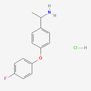 molecular formula C14H15ClFNO B2830166 1-(4-(4-氟苯氧基)苯基)乙基胺盐酸盐 CAS No. 2138519-32-9