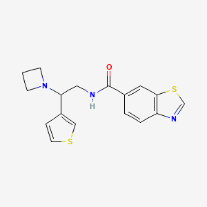 molecular formula C17H17N3OS2 B2830167 N-(2-(氮杂环丁烷-1-基)-2-(噻吩-3-基)乙基)苯并[d]噻唑-6-基甲酰胺 CAS No. 2034399-70-5