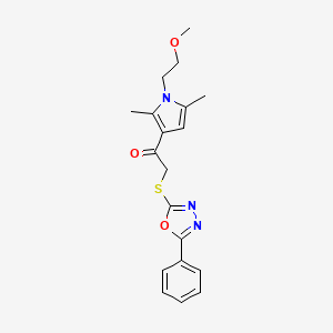 1-(1-(2-methoxyethyl)-2,5-dimethyl-1H-pyrrol-3-yl)-2-((5-phenyl-1,3,4-oxadiazol-2-yl)thio)ethanone