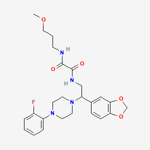 N1-(2-(benzo[d][1,3]dioxol-5-yl)-2-(4-(2-fluorophenyl)piperazin-1-yl)ethyl)-N2-(3-methoxypropyl)oxalamide