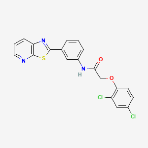 molecular formula C20H13Cl2N3O2S B2830182 2-(2,4-dichlorophenoxy)-N-(3-(thiazolo[5,4-b]pyridin-2-yl)phenyl)acetamide CAS No. 912621-34-2