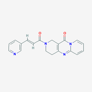 molecular formula C19H16N4O2 B2830185 (E)-2-(3-(pyridin-3-yl)acryloyl)-3,4-dihydro-1H-dipyrido[1,2-a:4',3'-d]pyrimidin-11(2H)-one CAS No. 1904632-67-2