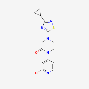 4-(3-Cyclopropyl-1,2,4-thiadiazol-5-yl)-1-(2-methoxypyridin-4-yl)piperazin-2-one