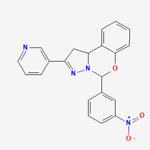 5-(3-nitrophenyl)-2-(pyridin-3-yl)-5,10b-dihydro-1H-benzo[e]pyrazolo[1,5-c][1,3]oxazine