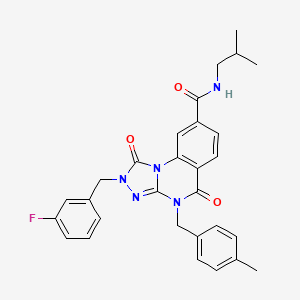 molecular formula C29H28FN5O3 B2830196 2-(3-fluorobenzyl)-N-isobutyl-4-(4-methylbenzyl)-1,5-dioxo-1,2,4,5-tetrahydro-[1,2,4]triazolo[4,3-a]quinazoline-8-carboxamide CAS No. 1223863-93-1