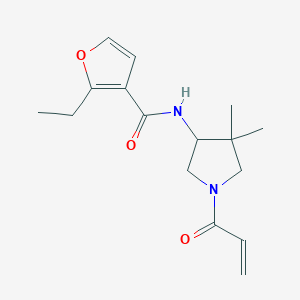 N-(4,4-Dimethyl-1-prop-2-enoylpyrrolidin-3-yl)-2-ethylfuran-3-carboxamide