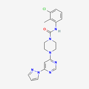 4-(6-(1H-pyrazol-1-yl)pyrimidin-4-yl)-N-(3-chloro-2-methylphenyl)piperazine-1-carboxamide