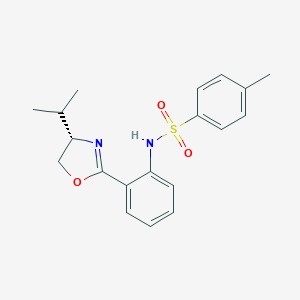 molecular formula C19H22N2O3S B283020 N-[2-(4-isopropyl-4,5-dihydro-1,3-oxazol-2-yl)phenyl]-4-methylbenzenesulfonamide 