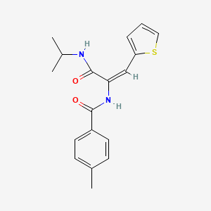 molecular formula C18H20N2O2S B2830208 (E)-N-(3-(isopropylamino)-3-oxo-1-(thiophen-2-yl)prop-1-en-2-yl)-4-methylbenzamide CAS No. 314028-55-2
