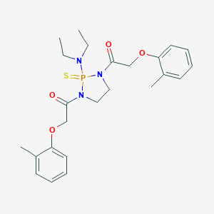 molecular formula C24H32N3O4PS B283021 N-{1,3-bis[(2-methylphenoxy)acetyl]-2-sulfido-1,3,2-diazaphospholidin-2-yl}-N,N-diethylamine 