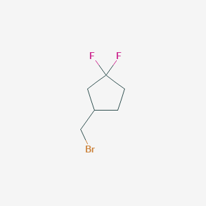 molecular formula C6H9BrF2 B2830210 3-(Bromomethyl)-1,1-difluorocyclopentane CAS No. 1695914-13-6