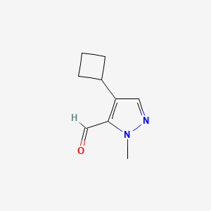molecular formula C9H12N2O B2830211 4-cyclobutyl-1-methyl-1H-pyrazole-5-carbaldehyde CAS No. 1780772-97-5