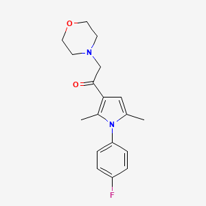 molecular formula C18H21FN2O2 B2830214 1-(1-(4-氟苯基)-2,5-二甲基-1H-吡咯-3-基)-2-吗啉基乙酮 CAS No. 307343-62-0