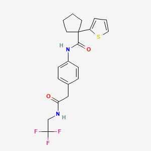 N-(4-(2-oxo-2-((2,2,2-trifluoroethyl)amino)ethyl)phenyl)-1-(thiophen-2-yl)cyclopentanecarboxamide