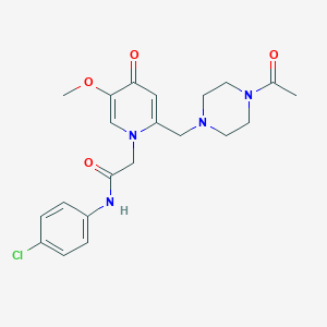 molecular formula C21H25ClN4O4 B2830217 2-(2-((4-acetylpiperazin-1-yl)methyl)-5-methoxy-4-oxopyridin-1(4H)-yl)-N-(4-chlorophenyl)acetamide CAS No. 921477-93-2
