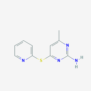 molecular formula C10H10N4S B2830219 4-Methyl-6-(2-pyridylthio)pyrimidine-2-ylamine CAS No. 283171-79-9