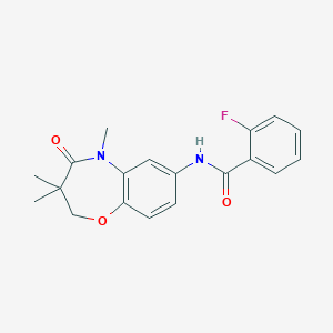 2-fluoro-N-(3,3,5-trimethyl-4-oxo-2,3,4,5-tetrahydrobenzo[b][1,4]oxazepin-7-yl)benzamide