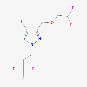 molecular formula C9H10F5IN2O B2830224 3-[(2,2-difluoroethoxy)methyl]-4-iodo-1-(3,3,3-trifluoropropyl)-1H-pyrazole CAS No. 1856073-61-4