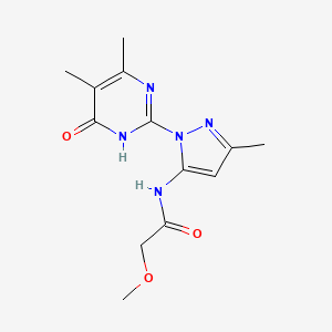 molecular formula C13H17N5O3 B2830225 N-(1-(4,5-dimethyl-6-oxo-1,6-dihydropyrimidin-2-yl)-3-methyl-1H-pyrazol-5-yl)-2-methoxyacetamide CAS No. 1004679-89-3