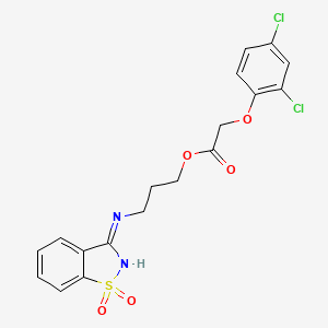 3-((1,1-Dioxidobenzo[d]isothiazol-3-yl)amino)propyl 2-(2,4-dichlorophenoxy)acetate