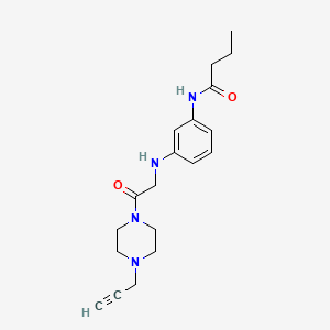 molecular formula C19H26N4O2 B2830231 N-[3-[[2-Oxo-2-(4-prop-2-ynylpiperazin-1-yl)ethyl]amino]phenyl]butanamide CAS No. 1607257-39-5