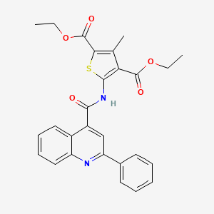 Diethyl 3-methyl-5-(2-phenylquinoline-4-carboxamido)thiophene-2,4-dicarboxylate