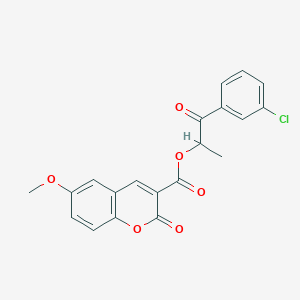 1-(3-chlorophenyl)-1-oxopropan-2-yl 6-methoxy-2-oxo-2H-chromene-3-carboxylate