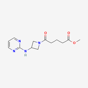 molecular formula C13H18N4O3 B2830243 Methyl 5-oxo-5-(3-(pyrimidin-2-ylamino)azetidin-1-yl)pentanoate CAS No. 2034286-58-1