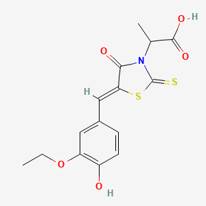 (Z)-2-(5-(3-ethoxy-4-hydroxybenzylidene)-4-oxo-2-thioxothiazolidin-3-yl)propanoic acid