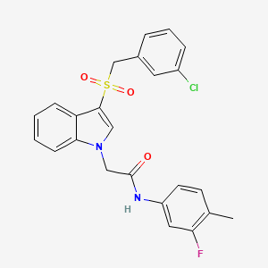 2-(3-((3-chlorobenzyl)sulfonyl)-1H-indol-1-yl)-N-(3-fluoro-4-methylphenyl)acetamide