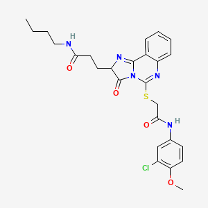 molecular formula C26H28ClN5O4S B2830256 N-butyl-3-[5-({[(3-chloro-4-methoxyphenyl)carbamoyl]methyl}sulfanyl)-3-oxo-2H,3H-imidazo[1,2-c]quinazolin-2-yl]propanamide CAS No. 1093808-67-3