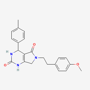 molecular formula C22H23N3O3 B2830265 6-(4-methoxyphenethyl)-4-(p-tolyl)-3,4,6,7-tetrahydro-1H-pyrrolo[3,4-d]pyrimidine-2,5-dione CAS No. 940786-25-4