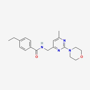 molecular formula C19H24N4O2 B2830272 4-ethyl-N-((6-methyl-2-morpholinopyrimidin-4-yl)methyl)benzamide CAS No. 1797814-21-1