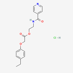 molecular formula C18H21ClN2O4 B2830276 2-(Isonicotinamido)ethyl 2-(4-ethylphenoxy)acetate hydrochloride CAS No. 474262-36-7