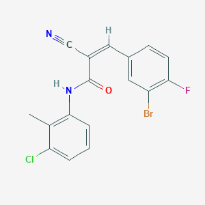 molecular formula C17H11BrClFN2O B2830277 (Z)-3-(3-bromo-4-fluorophenyl)-N-(3-chloro-2-methylphenyl)-2-cyanoprop-2-enamide CAS No. 903028-24-0
